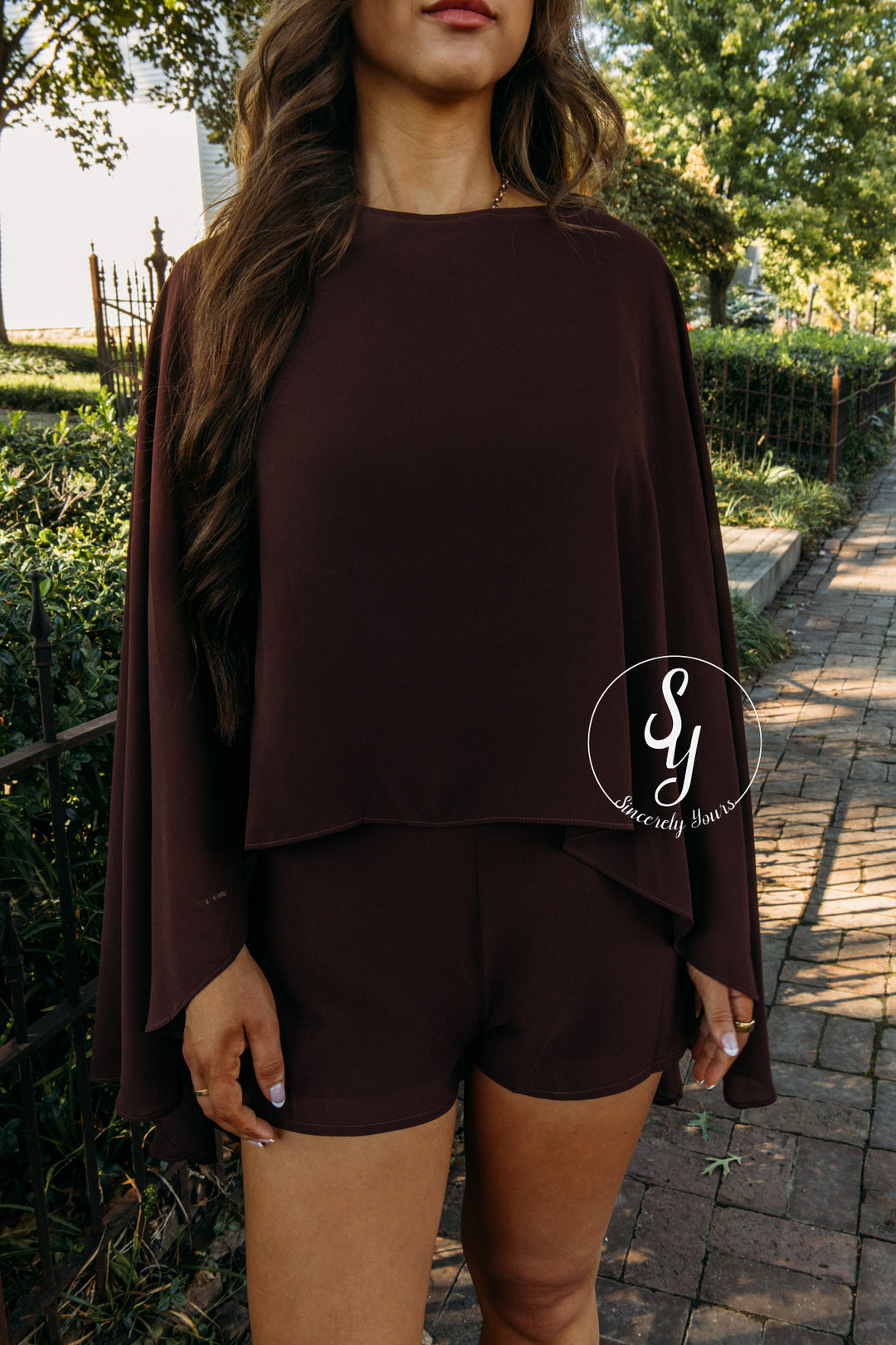 Poised Feeling Romper - Brown