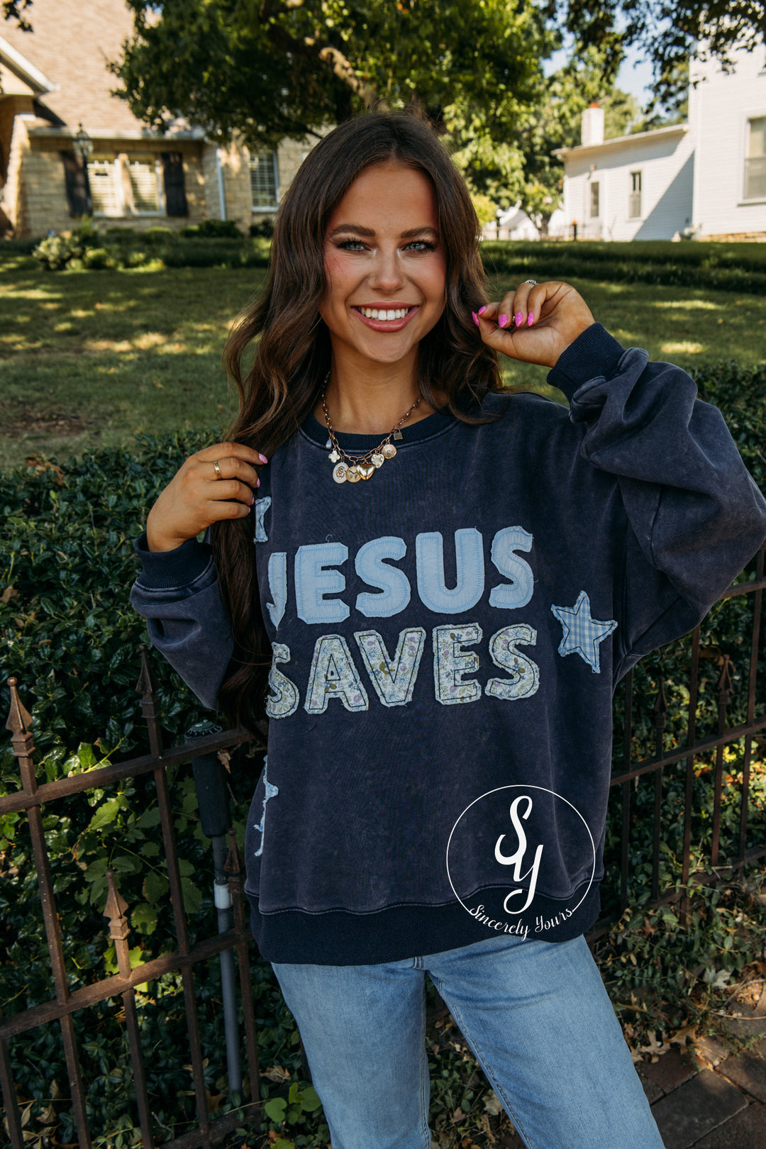 Jesus Saves Top - Navy
