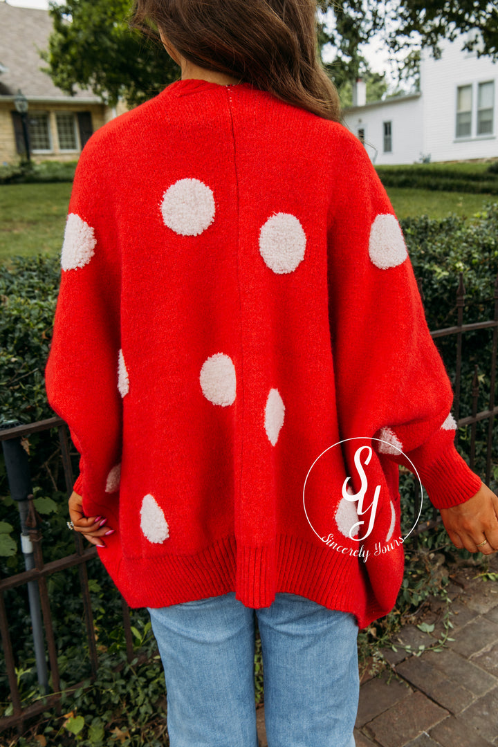 Spirit Squad Cardigan - Red/White
