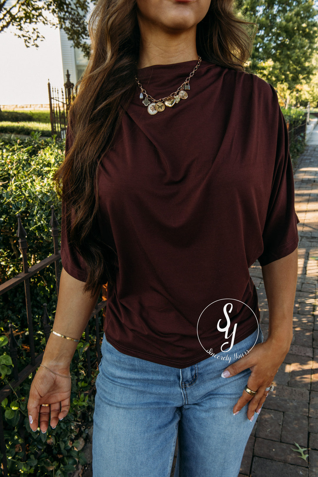 Ever So Cutie Top - Wine