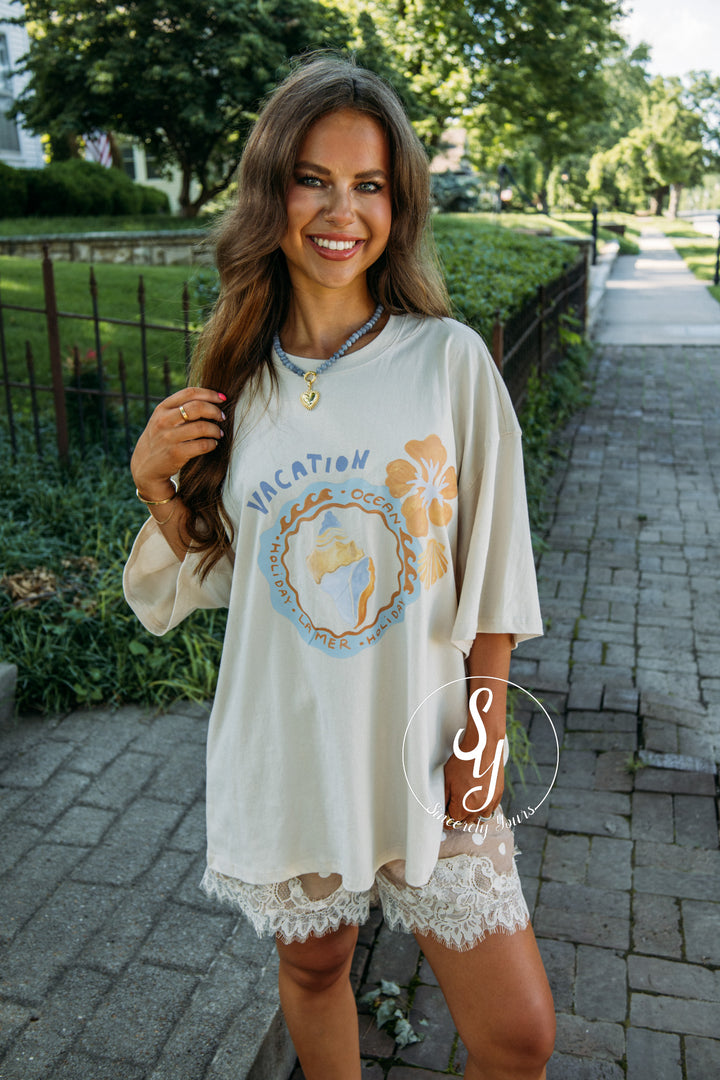 Vacay Time Graphic - Light Taupe
