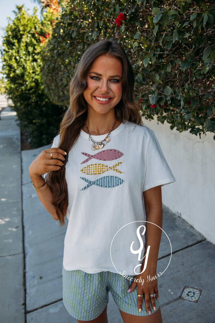 Colorful Fishy Graphic - Ivory