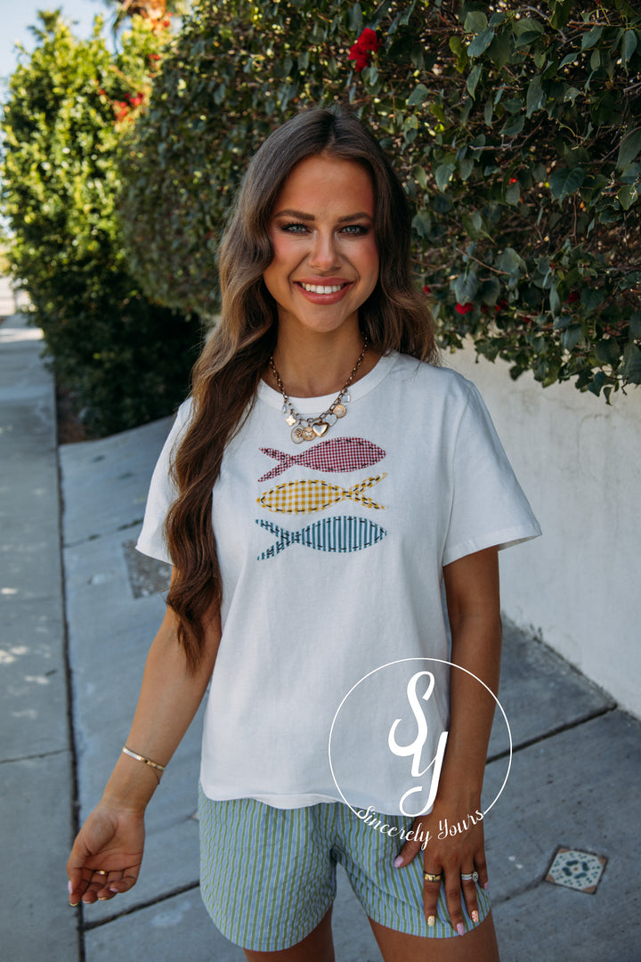 Colorful Fishy Graphic - Ivory