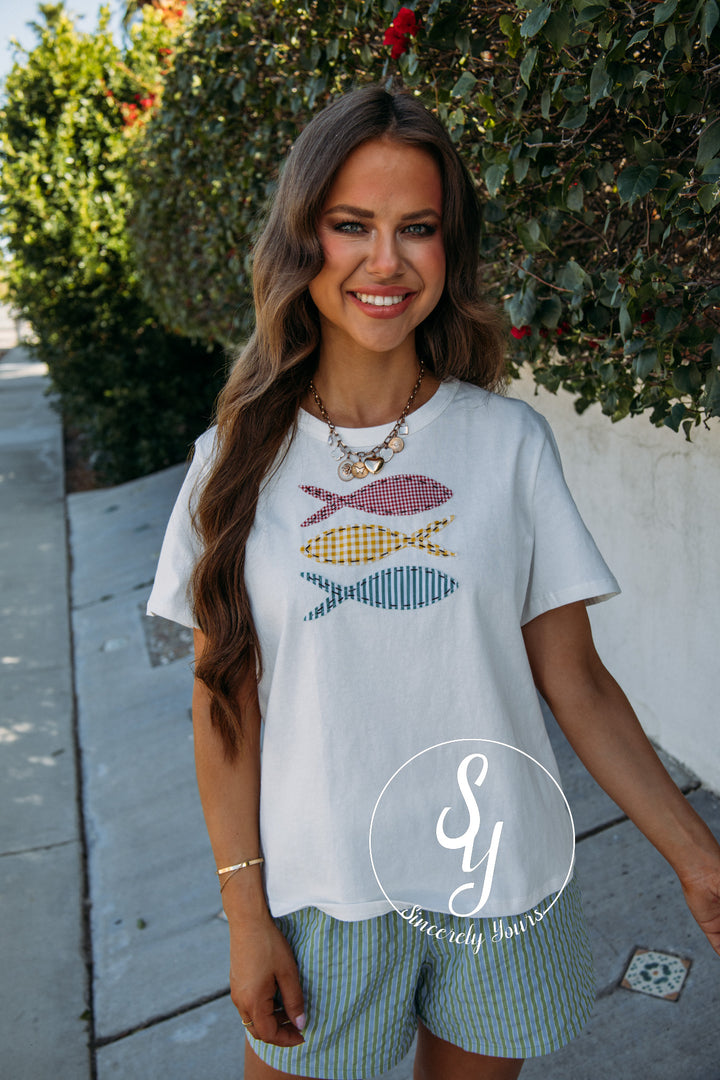 Colorful Fishy Graphic - Ivory