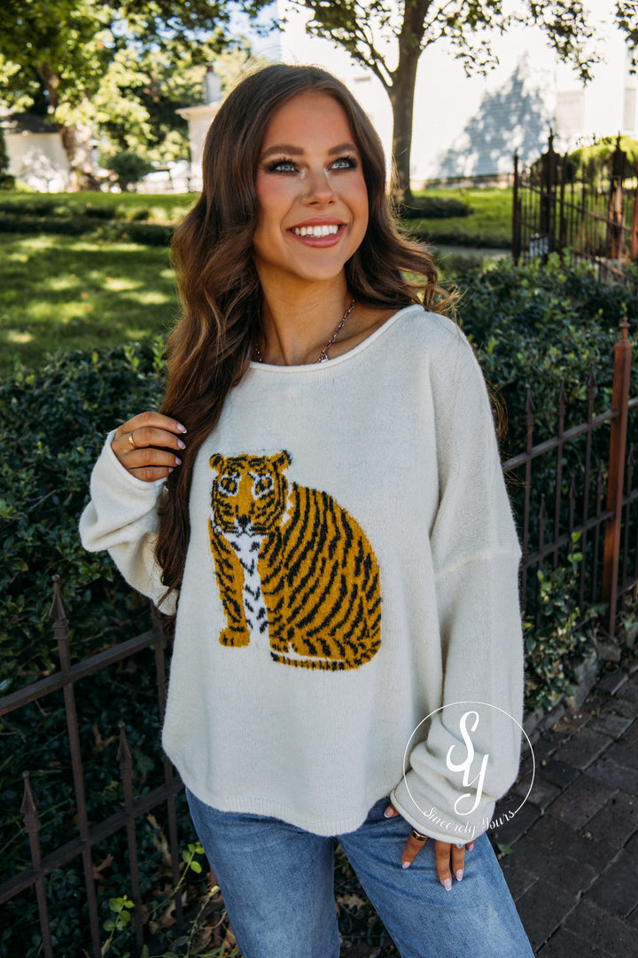Tiger Country Sweater - Cream