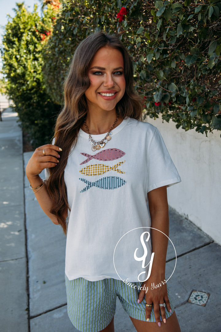 Colorful Fishy Graphic - Ivory