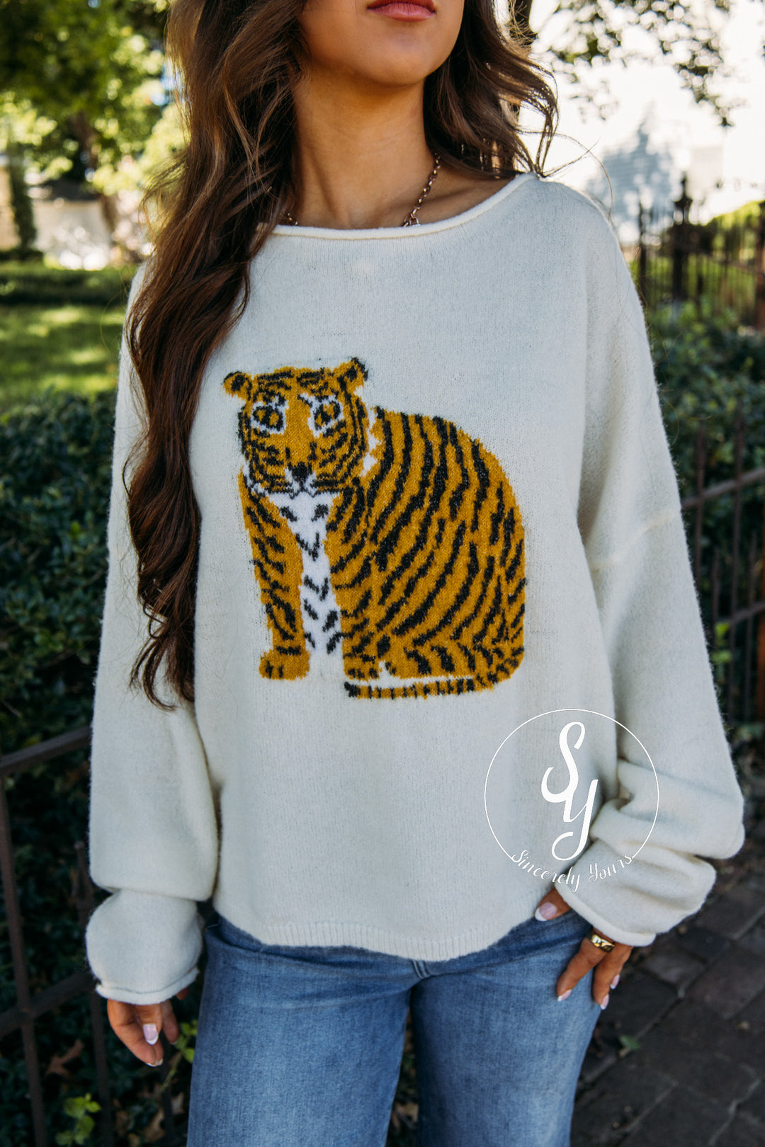 Tiger Country Sweater - Cream