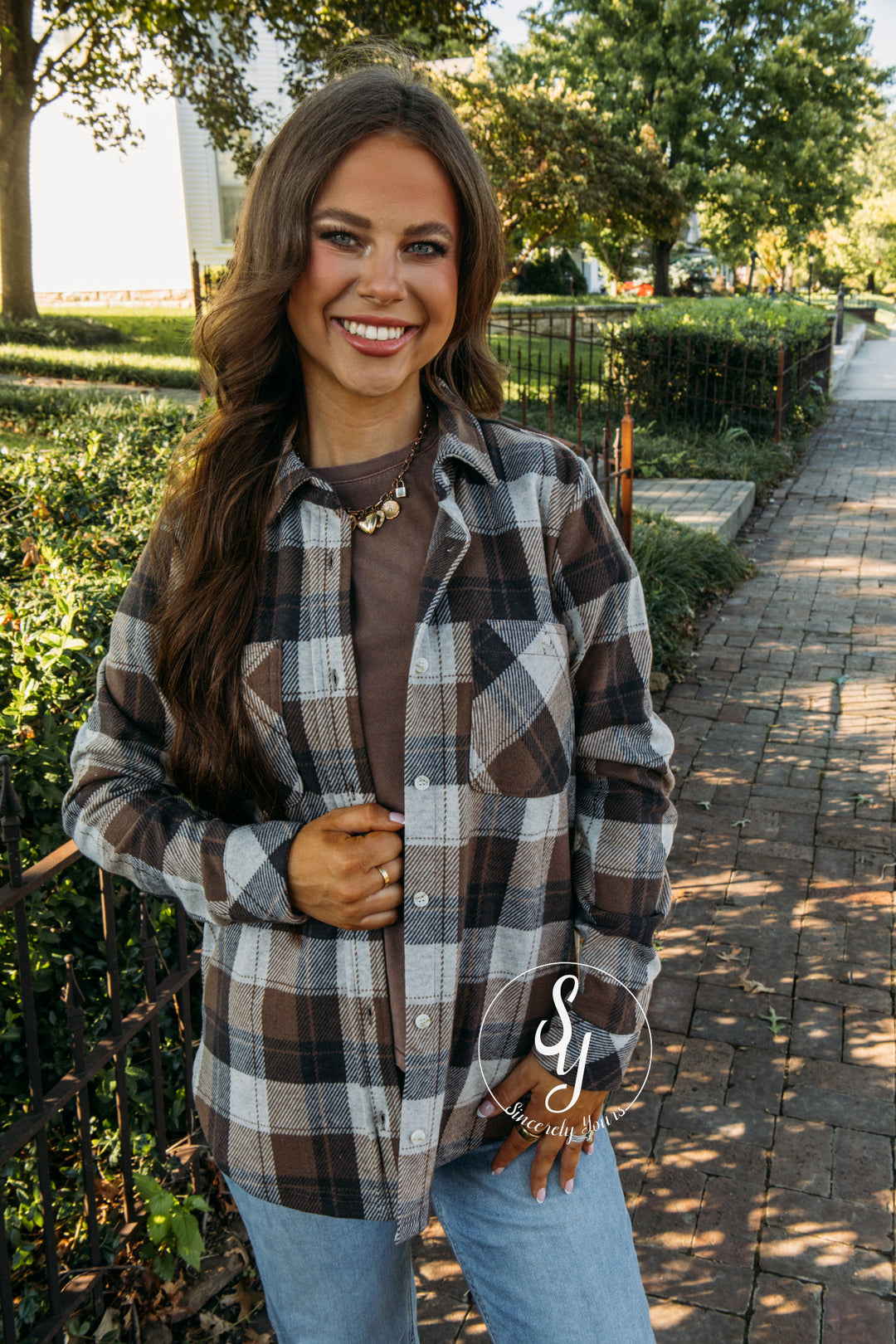 Lewis Flannel - Cream Brown Plaid
