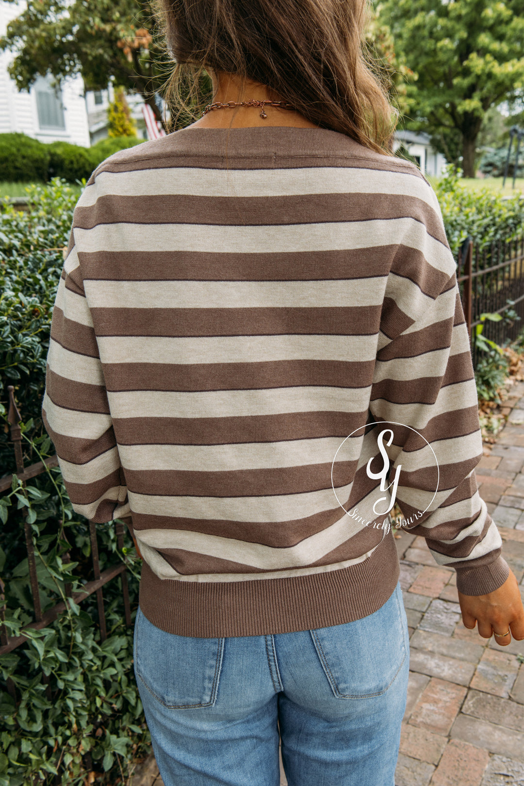 Street Chic Striped Sweater - Taupe