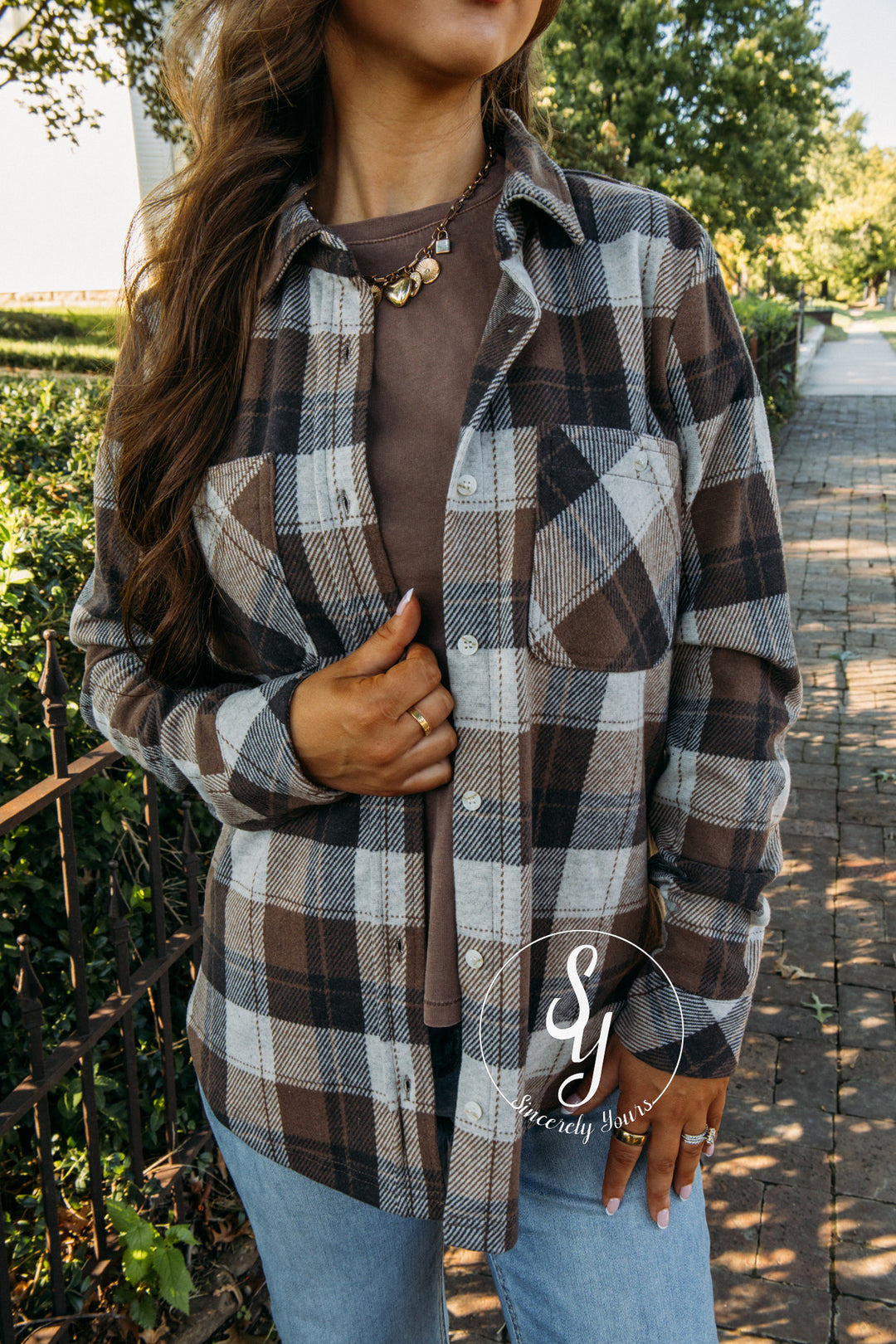 Lewis Flannel - Cream Brown Plaid