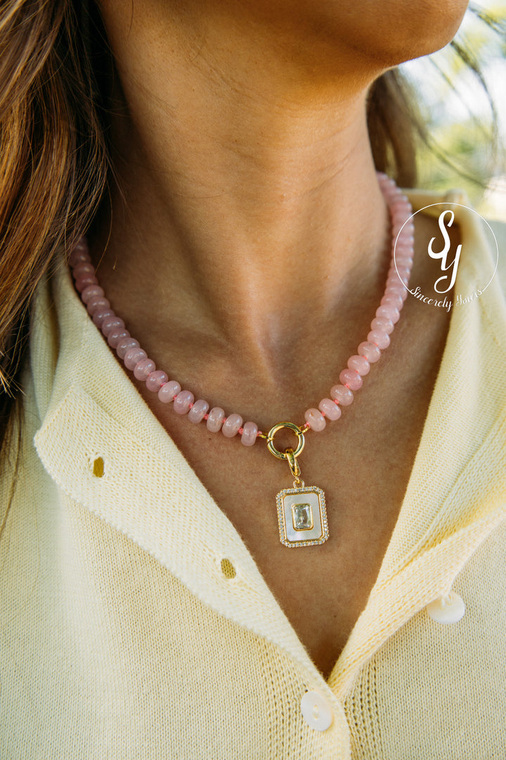 Beautiful Stone Necklace - Pink