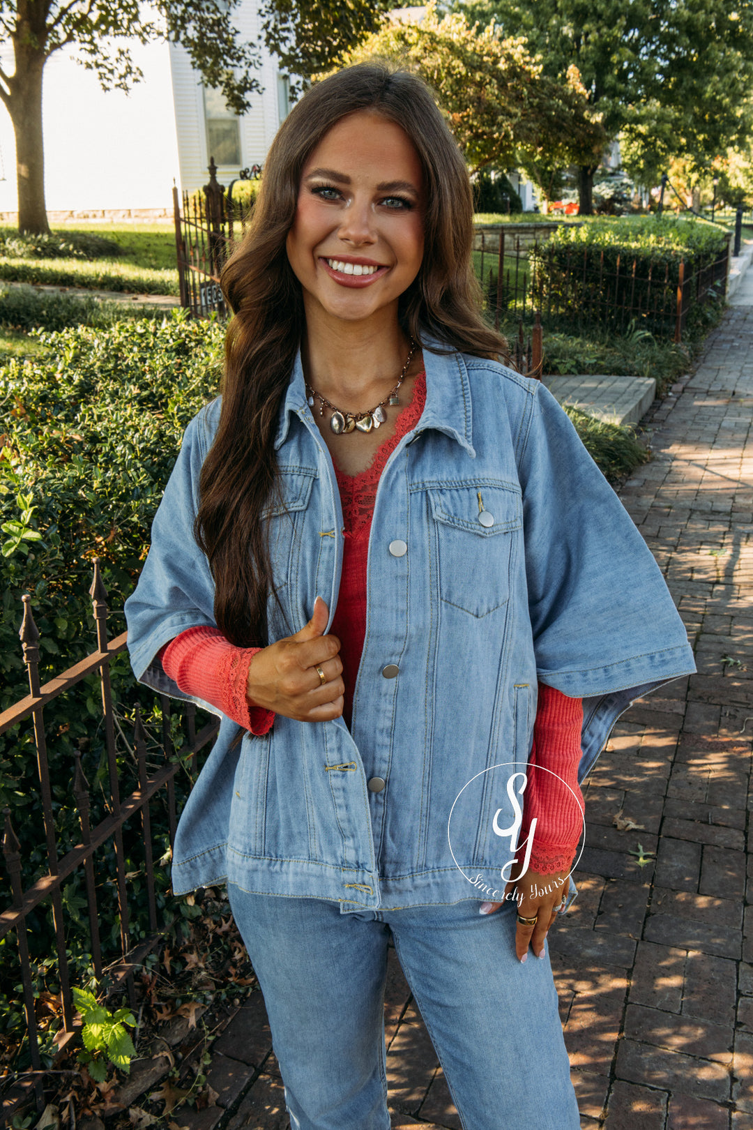 Chic And Cute Jacket - Washed Denim