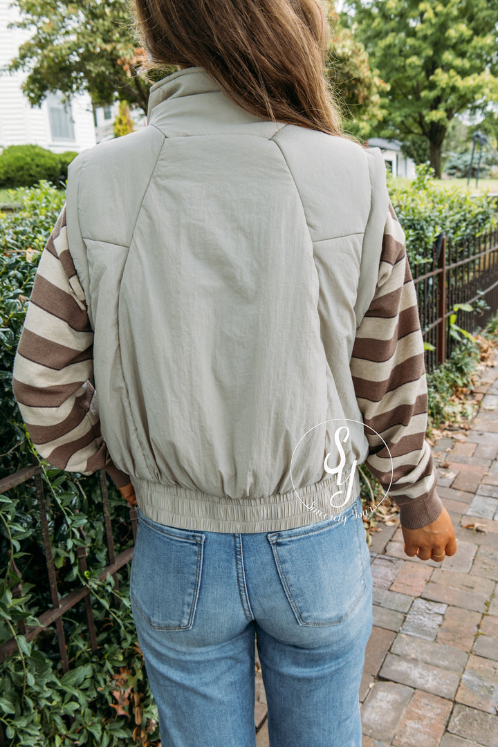 Simply Iconic Mock Neck Vest - Cement