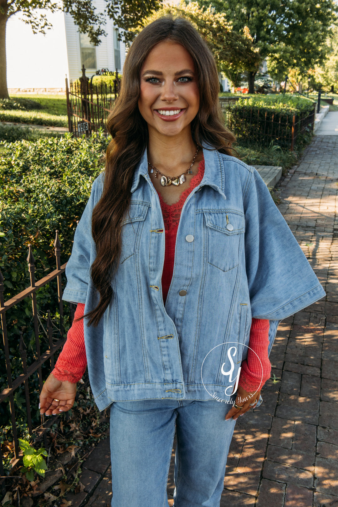 Chic And Cute Jacket - Washed Denim