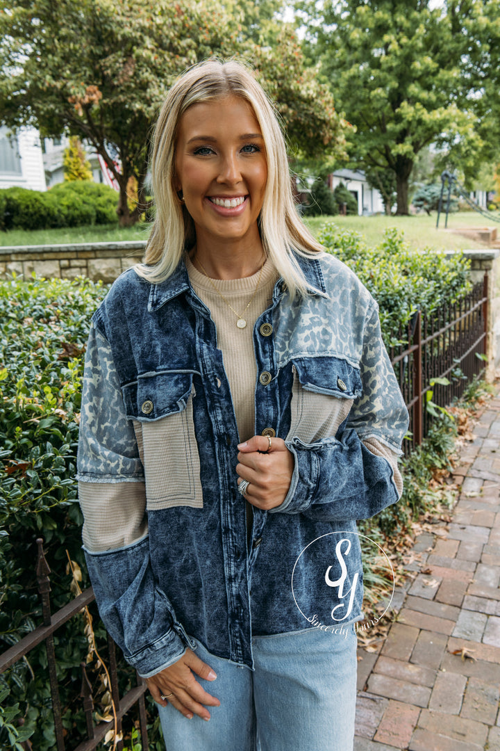 Covered In Cute Jacket - Indigo