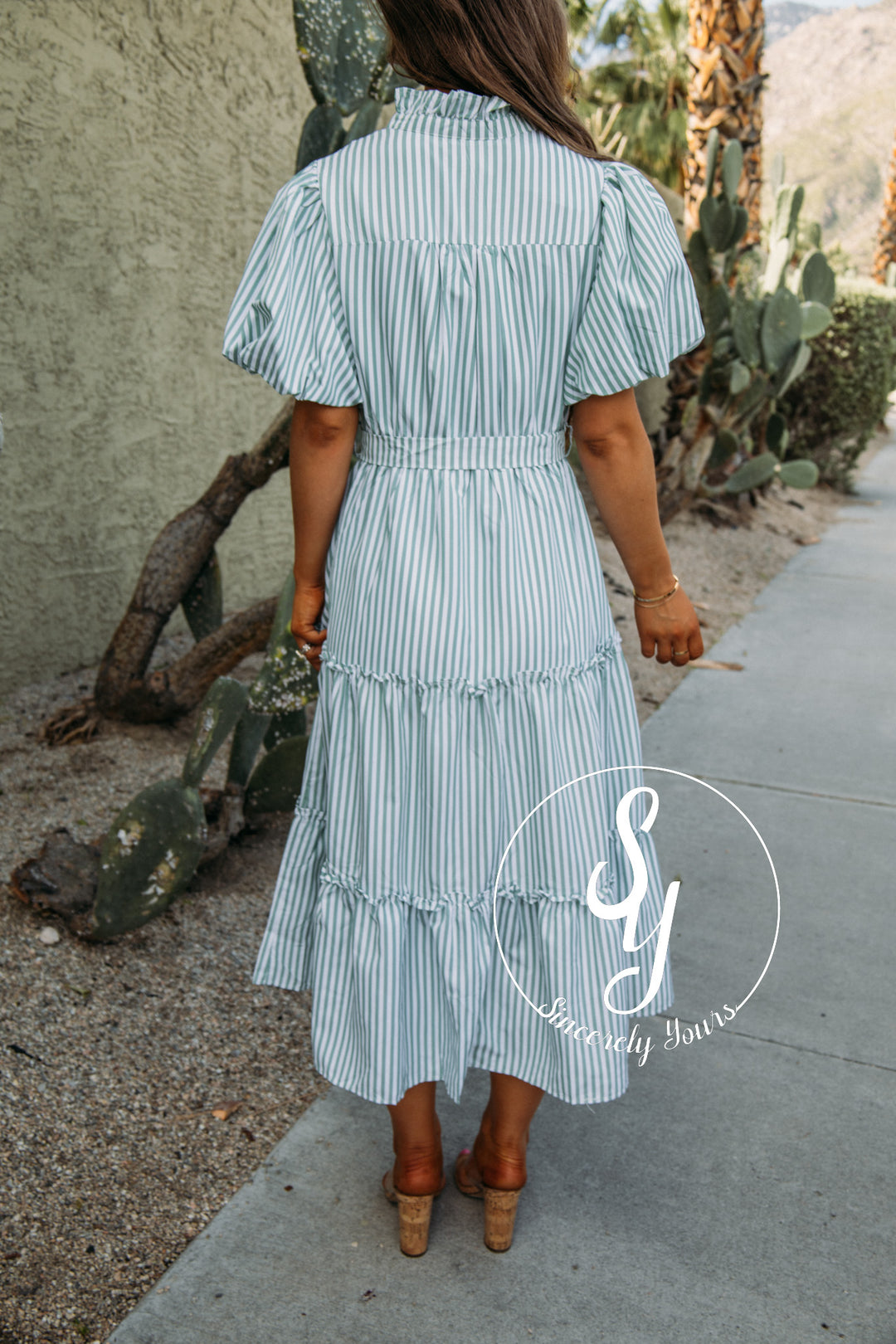 Darling Stripe Moment Dress - Emerald Stripe