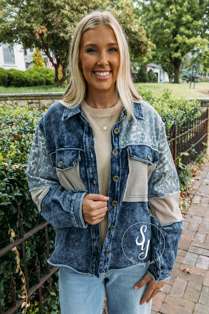 Covered In Cute Jacket - Indigo