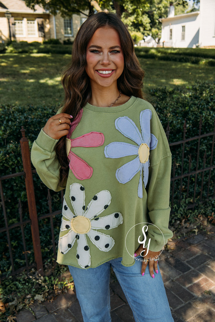 Flower Moment Top - Matcha