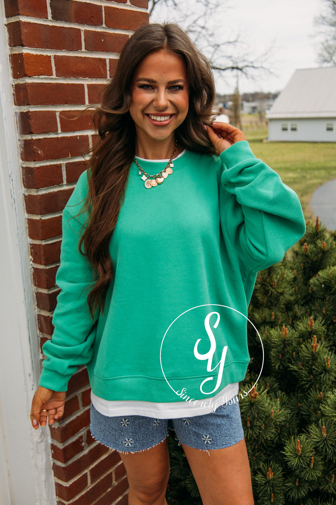 Always Vibing Top - Varsity Green