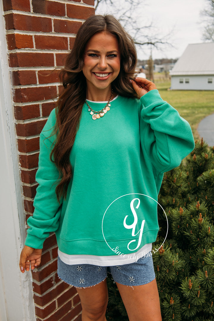 Always Vibing Top - Varsity Green
