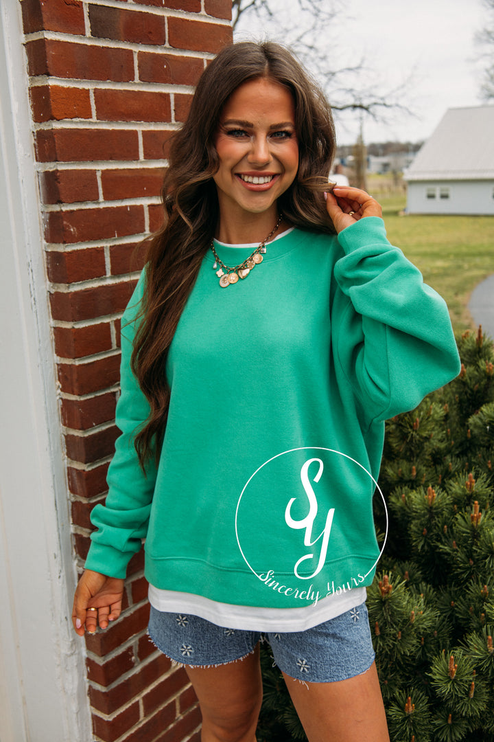Always Vibing Top - Varsity Green