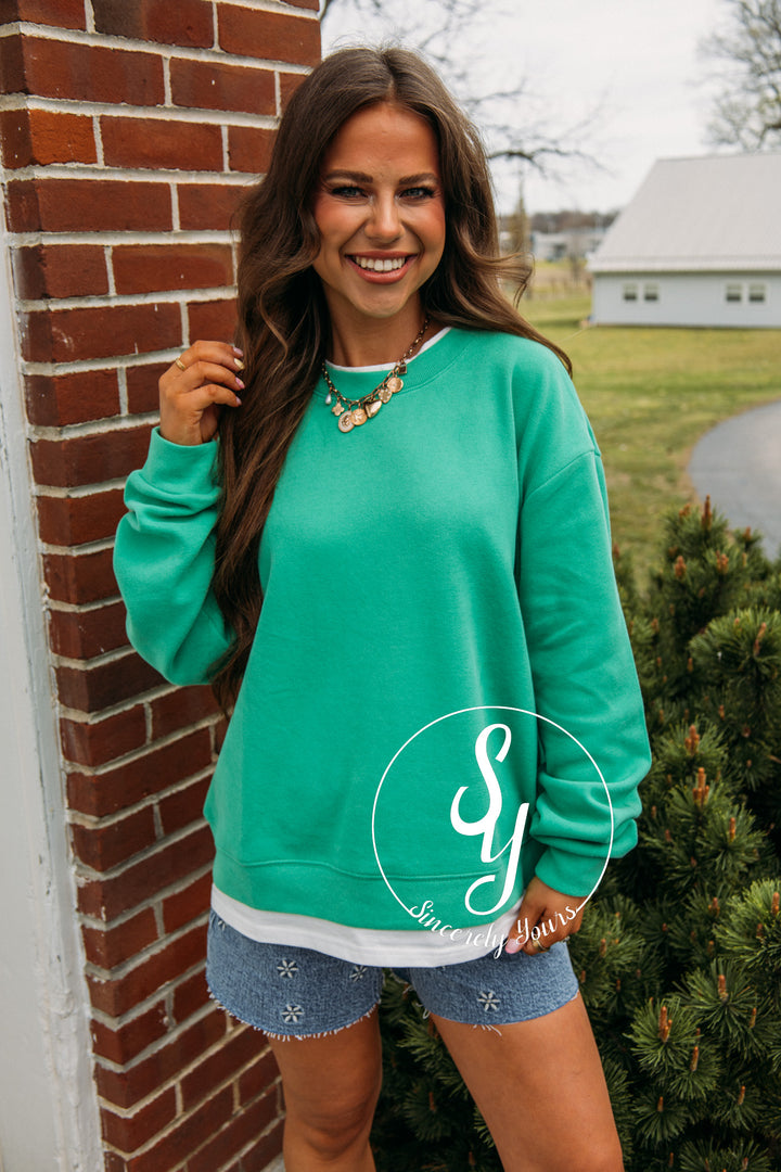 Always Vibing Top - Varsity Green