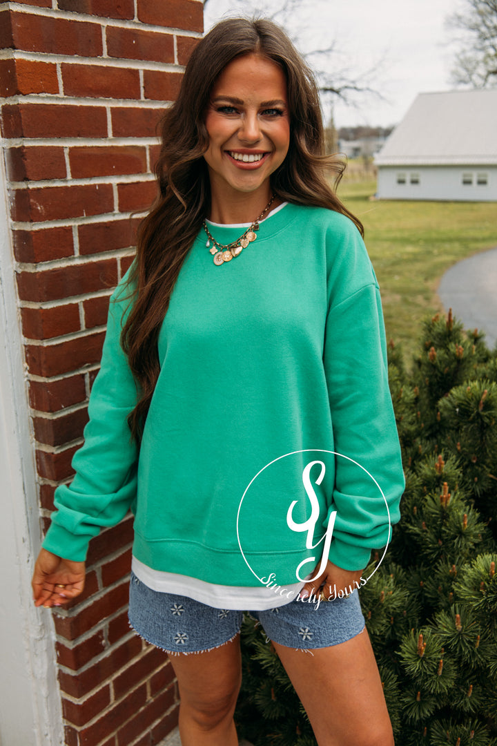 Always Vibing Top - Varsity Green
