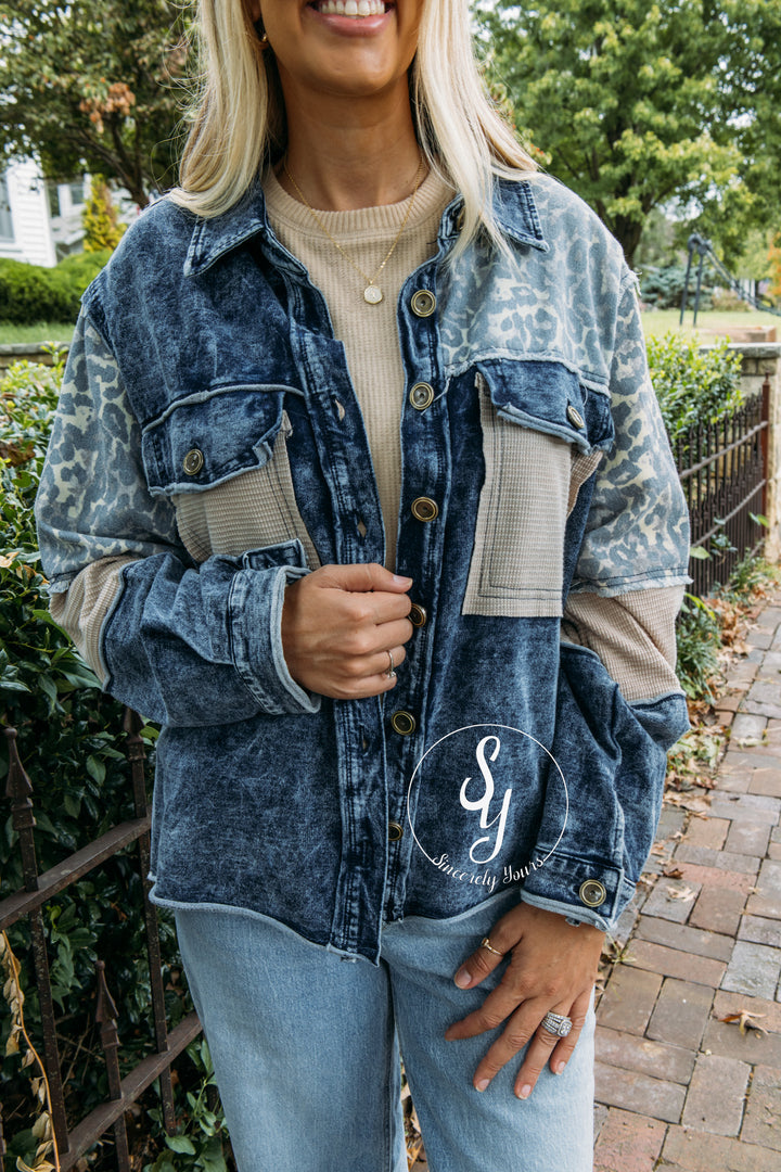 Covered In Cute Jacket - Indigo