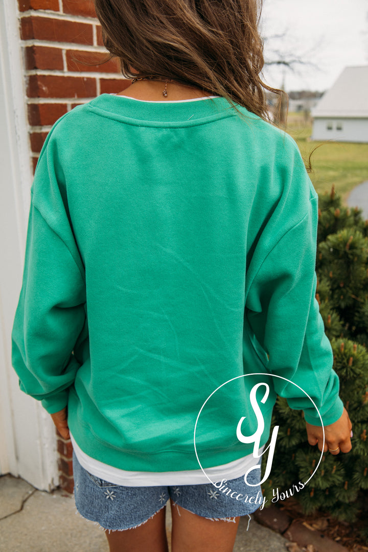 Always Vibing Top - Varsity Green