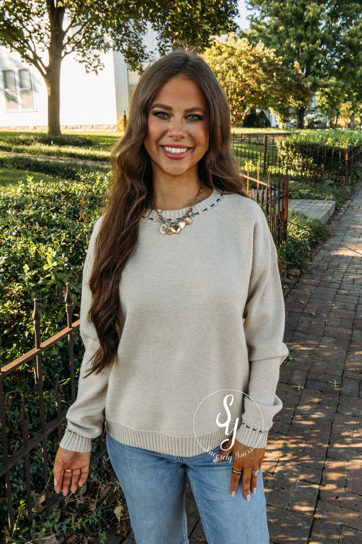 Cafe Cuddles Sweater - Taupe