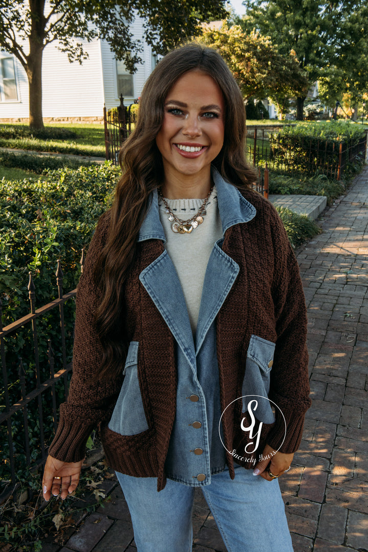 Downtown Vibe Jacket - Chocolate Brown