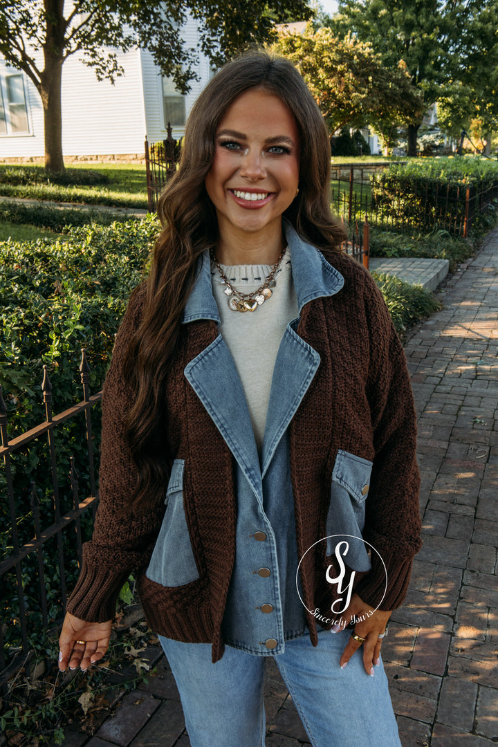 Downtown Vibe Jacket - Chocolate Brown