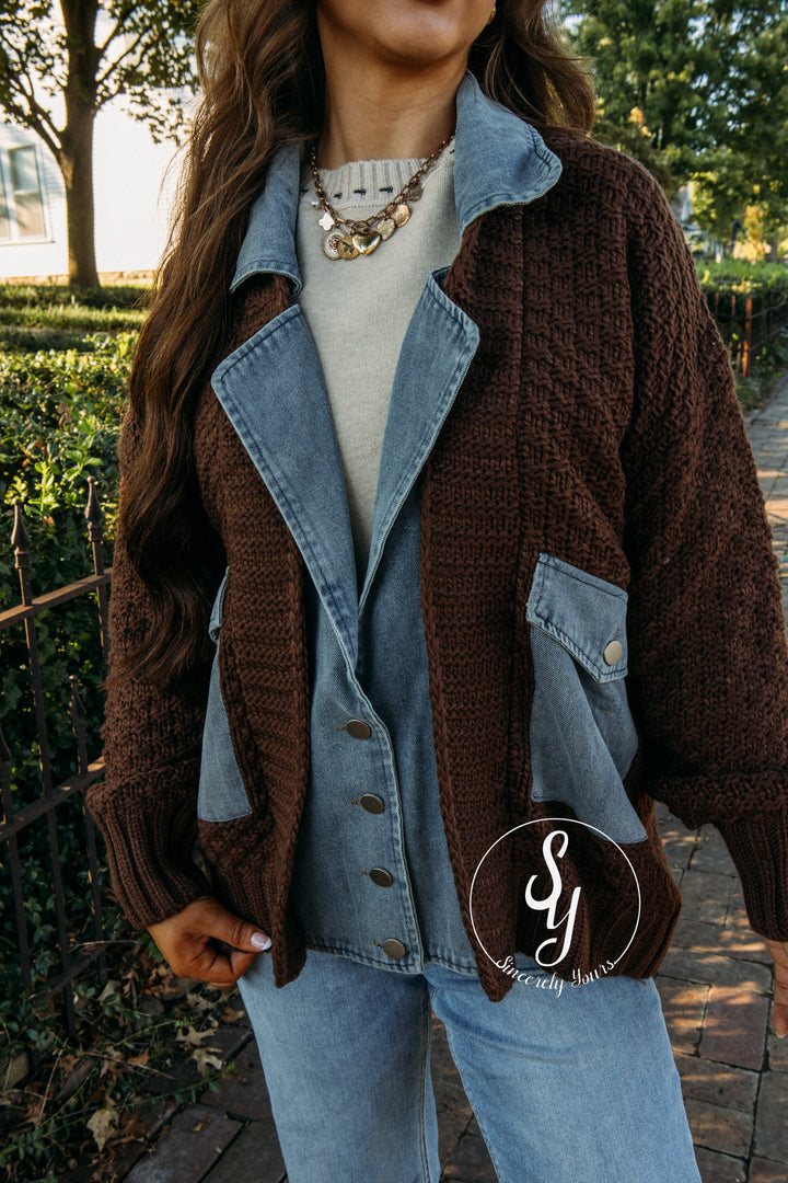 Downtown Vibe Jacket - Chocolate Brown