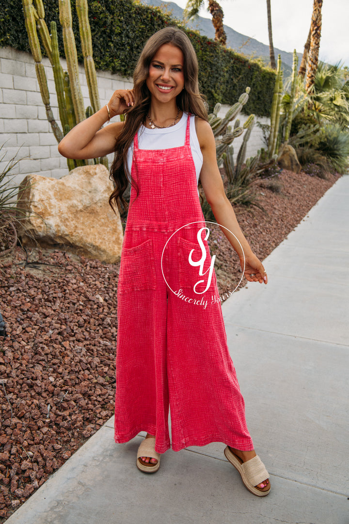 Running Errands Jumpsuit - Bubble Gum