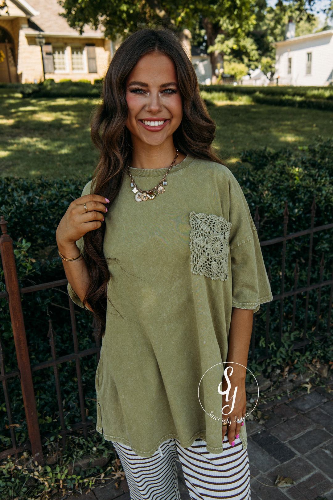 Sugar Plum Top - Faded Olive