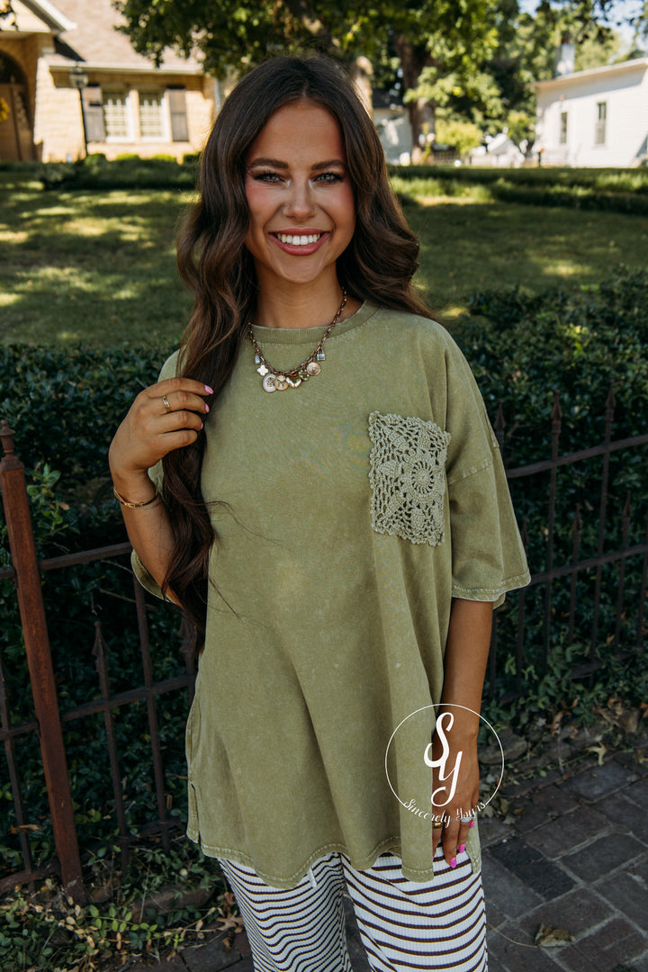 Sugar Plum Top - Faded Olive