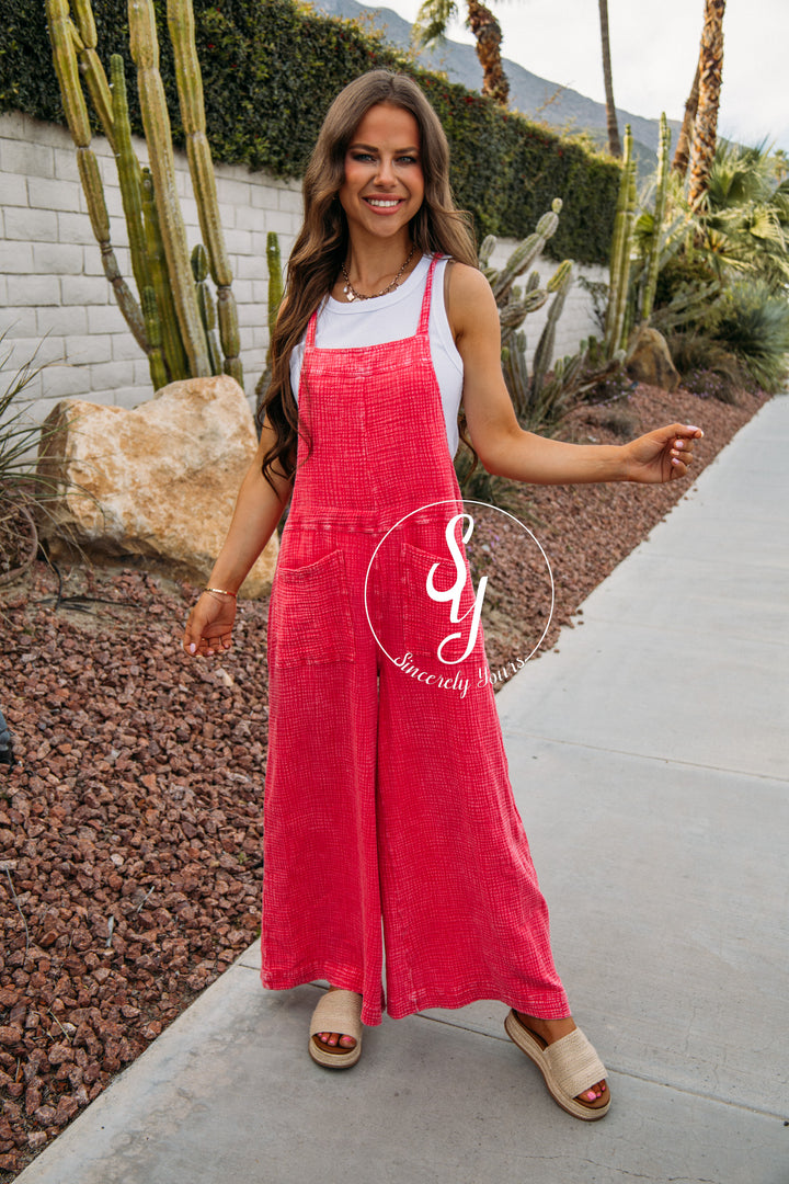 Running Errands Jumpsuit - Bubble Gum