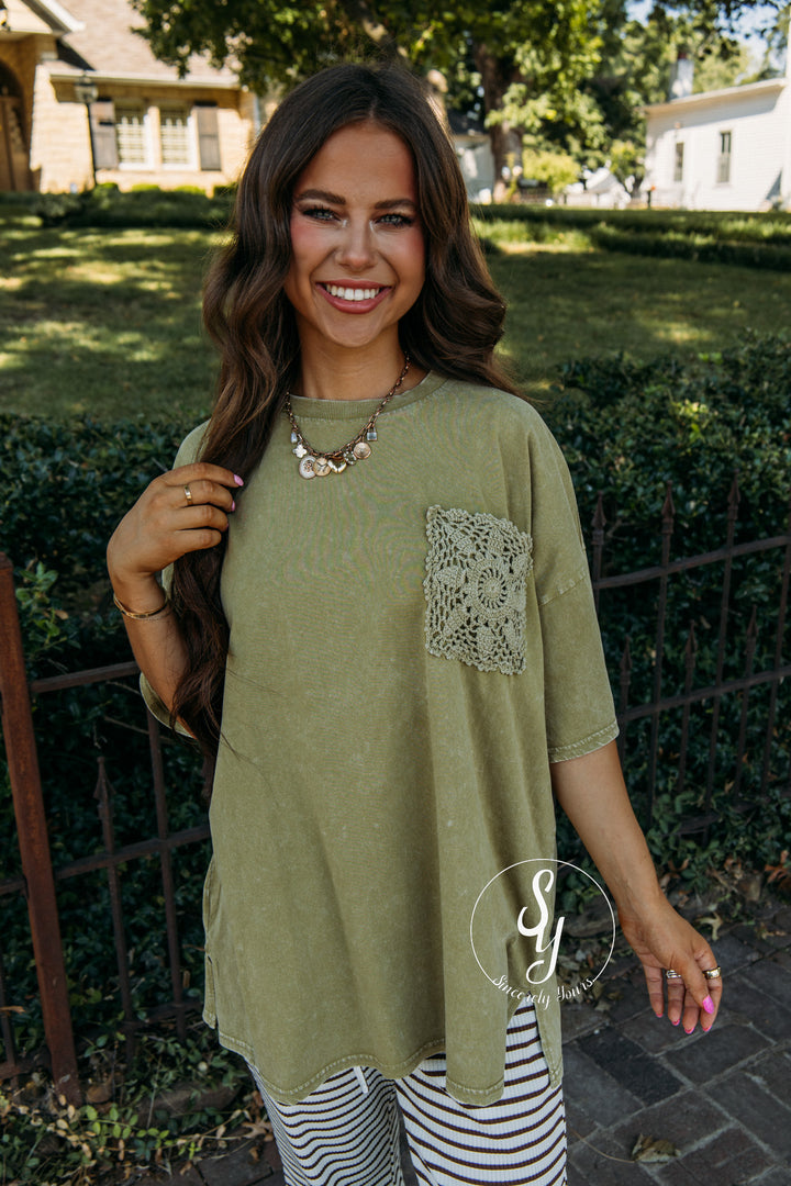 Sugar Plum Top - Faded Olive