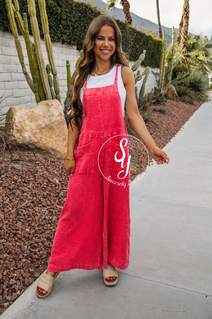 Running Errands Jumpsuit - Bubble Gum