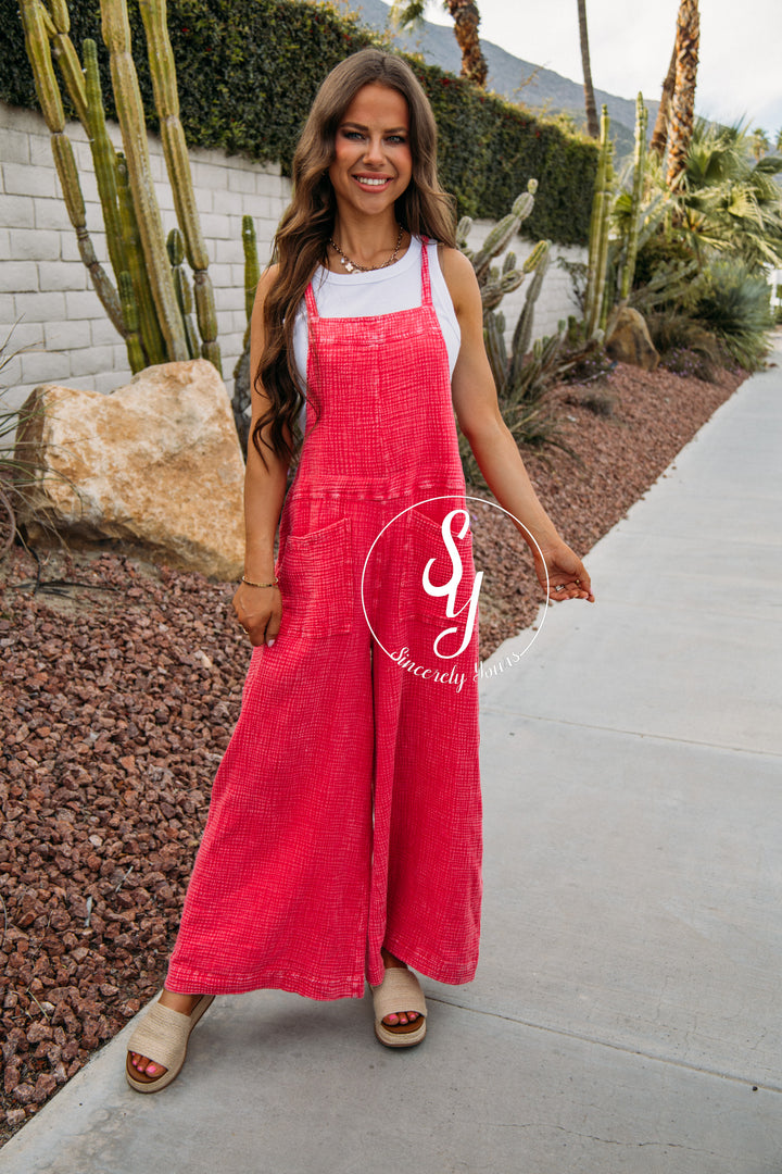 Running Errands Jumpsuit - Bubble Gum