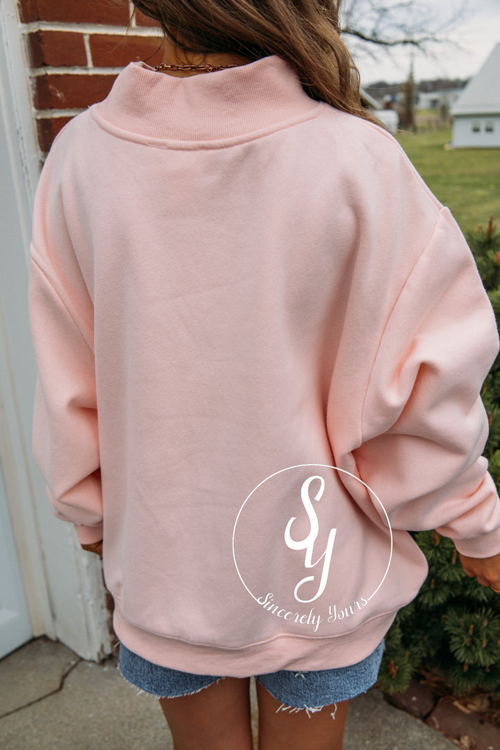 Blessed Mock Neck - Baby Pink