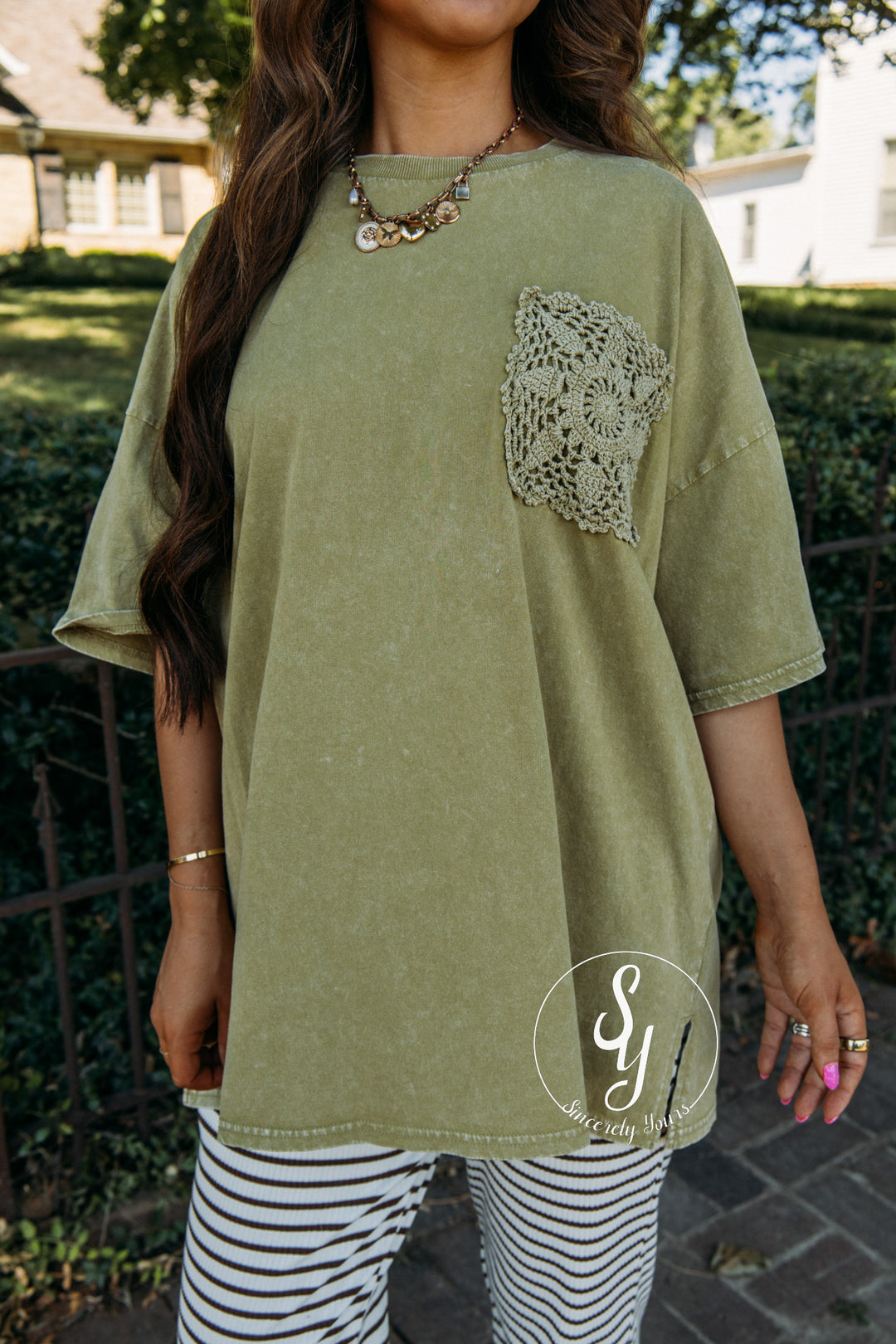 Sugar Plum Top - Faded Olive