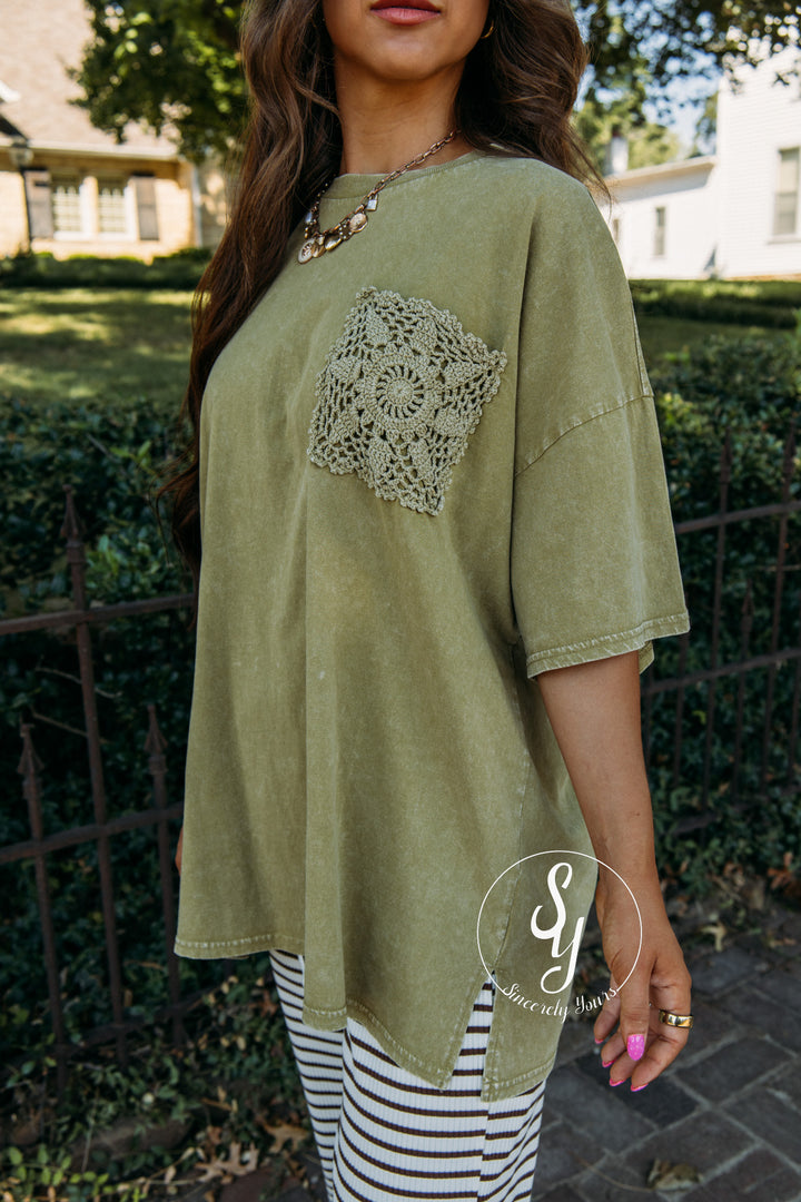 Sugar Plum Top - Faded Olive