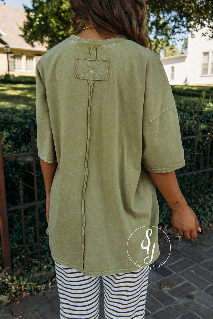 Sugar Plum Top - Faded Olive