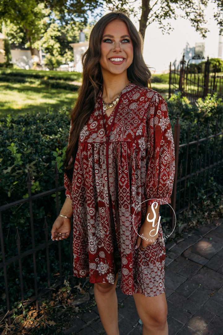 Zay Dress - Brick
