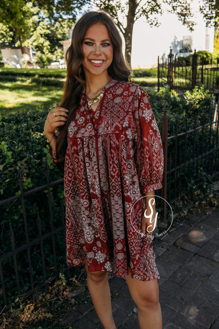 Zay Dress - Brick