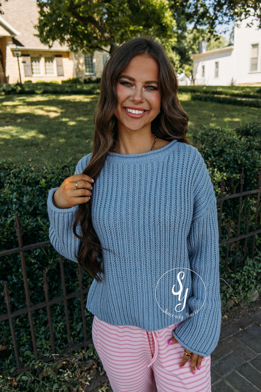 Spiced Life Sweater - Dusty Blue