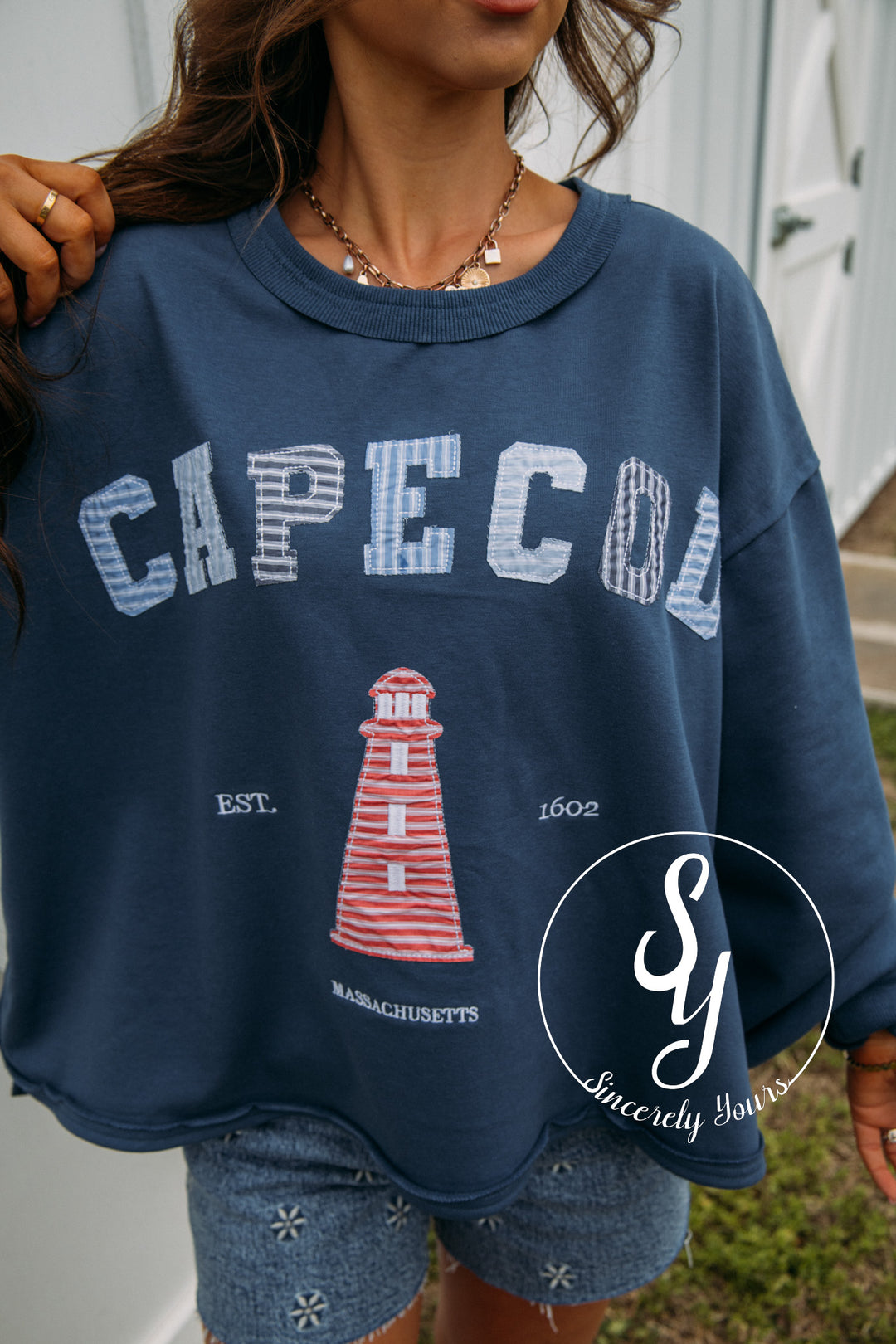 Capecod Lighthouse Top - Navy