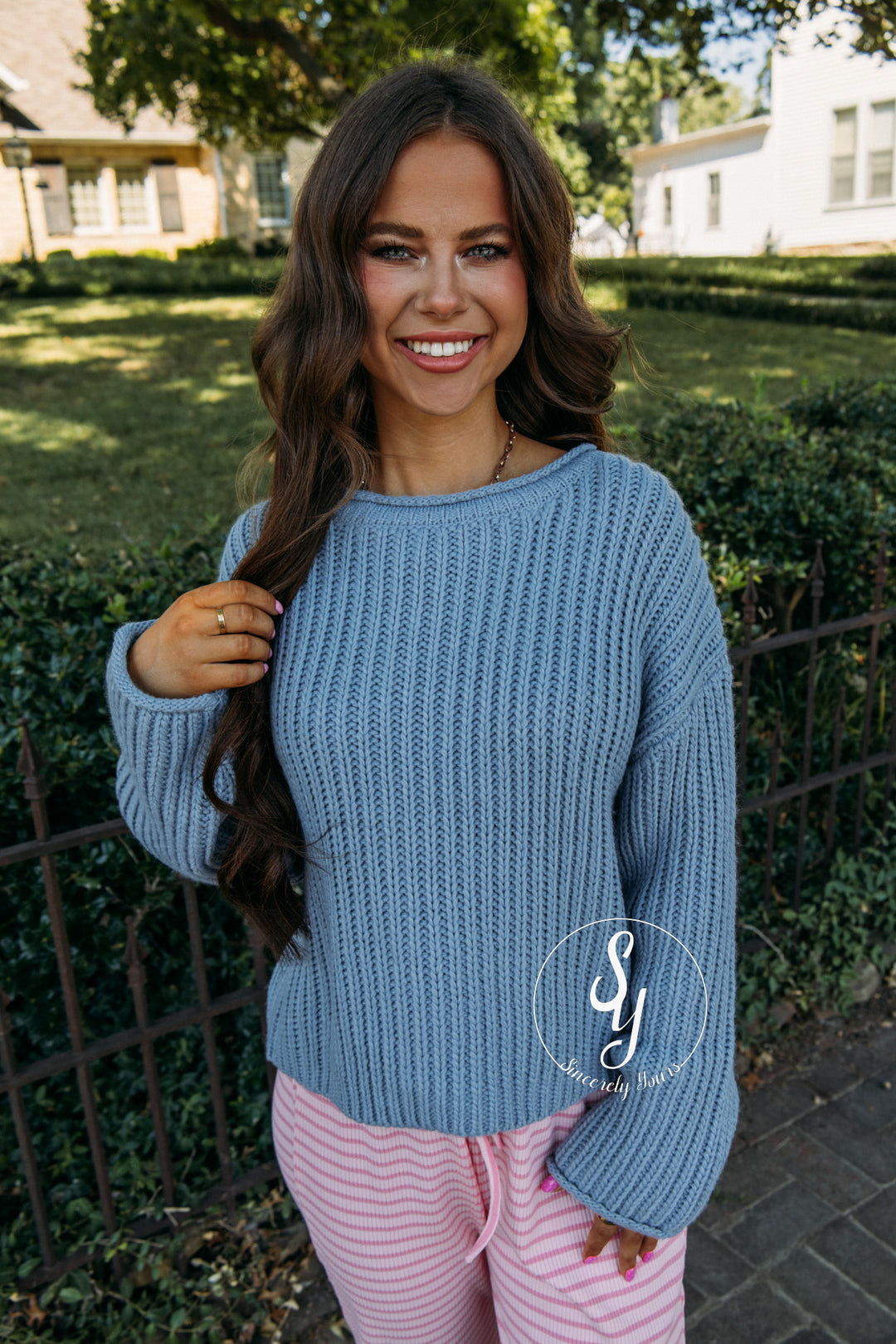 Spiced Life Sweater - Dusty Blue