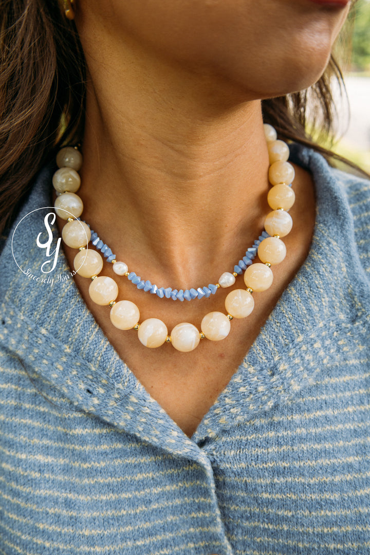Crystal Feeling Necklace - Baby Blue
